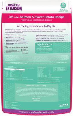 Show full view: Health Extension Little Bites Grain-Free Salmon Recipe Dry Dog Food, 3.5-lb bag slide 3 of 11