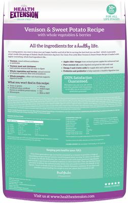 Show full view: Health Extension Little Bites Grain-Free Venison & Sweet Potato Recipe Dry Dog Food, 12-lb bag slide 3 of 10