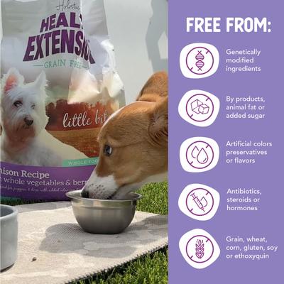 Show full view: Health Extension Little Bites Grain-Free Venison & Sweet Potato Recipe Dry Dog Food, 12-lb bag slide 7 of 10