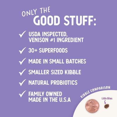 Show full view: Health Extension Little Bites Grain-Free Venison & Sweet Potato Recipe Dry Dog Food, 12-lb bag slide 8 of 10