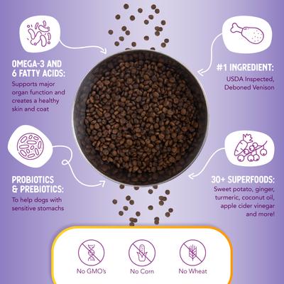 Show full view: Health Extension Little Bites Grain-Free Venison & Sweet Potato Recipe Dry Dog Food, 3.5-lb bag slide 6 of 10