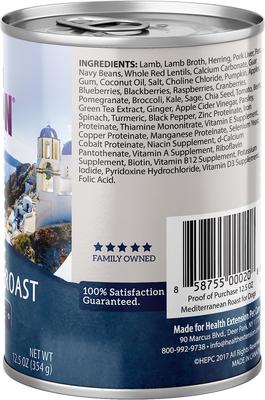 Show full view: Health Extension Mediterranean Roast Lamb Recipe Grain-Free Wet Dog Food, 12.5-oz can, case of 12 slide 4 of 10
