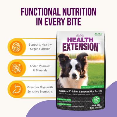 Show full view: Health Extension Original Chicken & Brown Rice Recipe Dry Dog Food, 1-lb bag slide 5 of 13