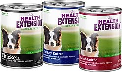 Health Extension Pate Variety Pack: Chicken, Turkey, Lamb Wet Dog Food, 12-oz can, 12 count