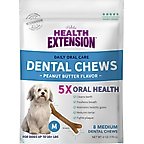 Health Extension Peanut Butter Flavored Medium Dental Dog Treats, 8 count