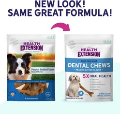 Health Extension Peanut Butter Flavored Medium Dental Dog Treats, 8 count slide 2 of 9
