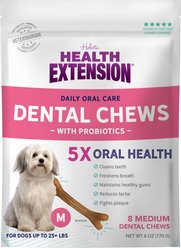 Health Extension Probiotic Yogurt Medium Dental Dog Treats, 8 count