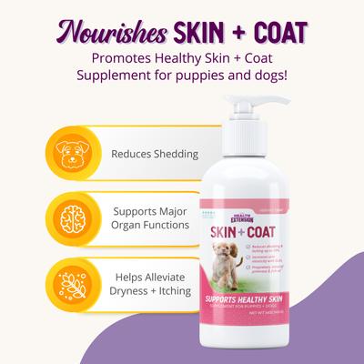 Show full view: Health Extension Skin & Coat Liquid Dog Supplement, 16-fl oz bottle slide 5 of 11