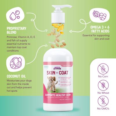 Show full view: Health Extension Skin & Coat Liquid Dog Supplement, 16-fl oz bottle slide 7 of 11