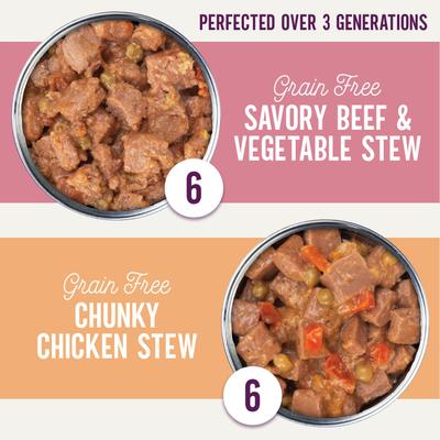 Show full view: Health Extension Stew Variety Pack: Beef, Chicken, Turkey Wet Dog Food, 12-oz can, 12 count slide 4 of 6