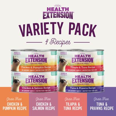 Show full view: Health Extension Variety Pack Grain-Free Canned Cat Food, 2.8-oz, case of 24 slide 3 of 6