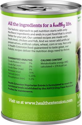 Show full view: Health Extension Vegetarian Entree Canned Dog Food, 12.5-oz, case of 12 slide 3 of 12