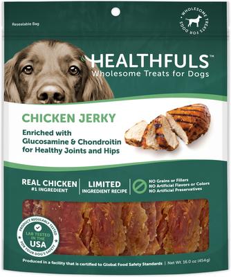 Show full view: Healthfuls Chicken Jerky with Glucosamine & Chondroitin Dog Treats, 16-oz bag, bundle of 2 slide 3 of 6