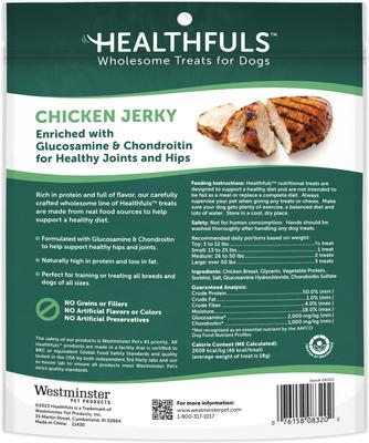 Show full view: Healthfuls Chicken Jerky with Glucosamine & Chondroitin Dog Treats, 16-oz bag, bundle of 2 slide 4 of 6