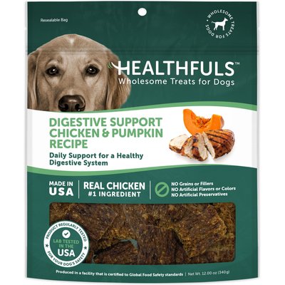 Healthfuls Healthfuls Digestive Support Chicken & Pumpkin Recipe Dog Treats, 12-oz bag