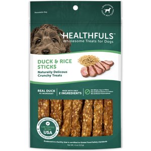 Healthfuls Duck & Rice Sticks Jerky Dog Treats, 4-oz bag