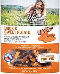 Healthfuls Duck & Sweet Potato Jerky Dog Treats, 16-oz bag