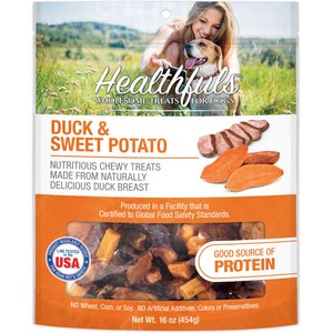 Healthfuls Duck & Sweet Potato Jerky Dog Treats, 16-oz bag