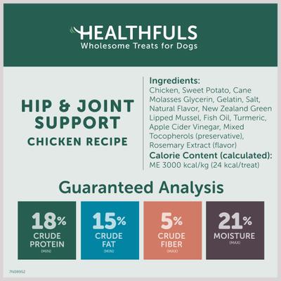 Show full view: Healthfuls Hip & Joint Support Chicken Recipe Dog Treats, 12-oz bag slide 9 of 10