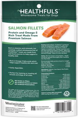 Show full view: Healthfuls Salmon Fillets Dog Treats, 3.5-oz bag slide 3 of 9