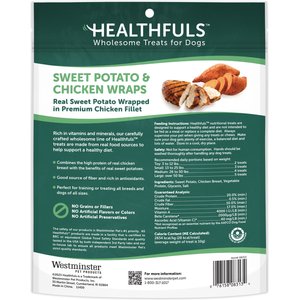 Healthfuls Sweet Potato & Chicken Wraps Dehydrated Dog Treats, 25-oz bag