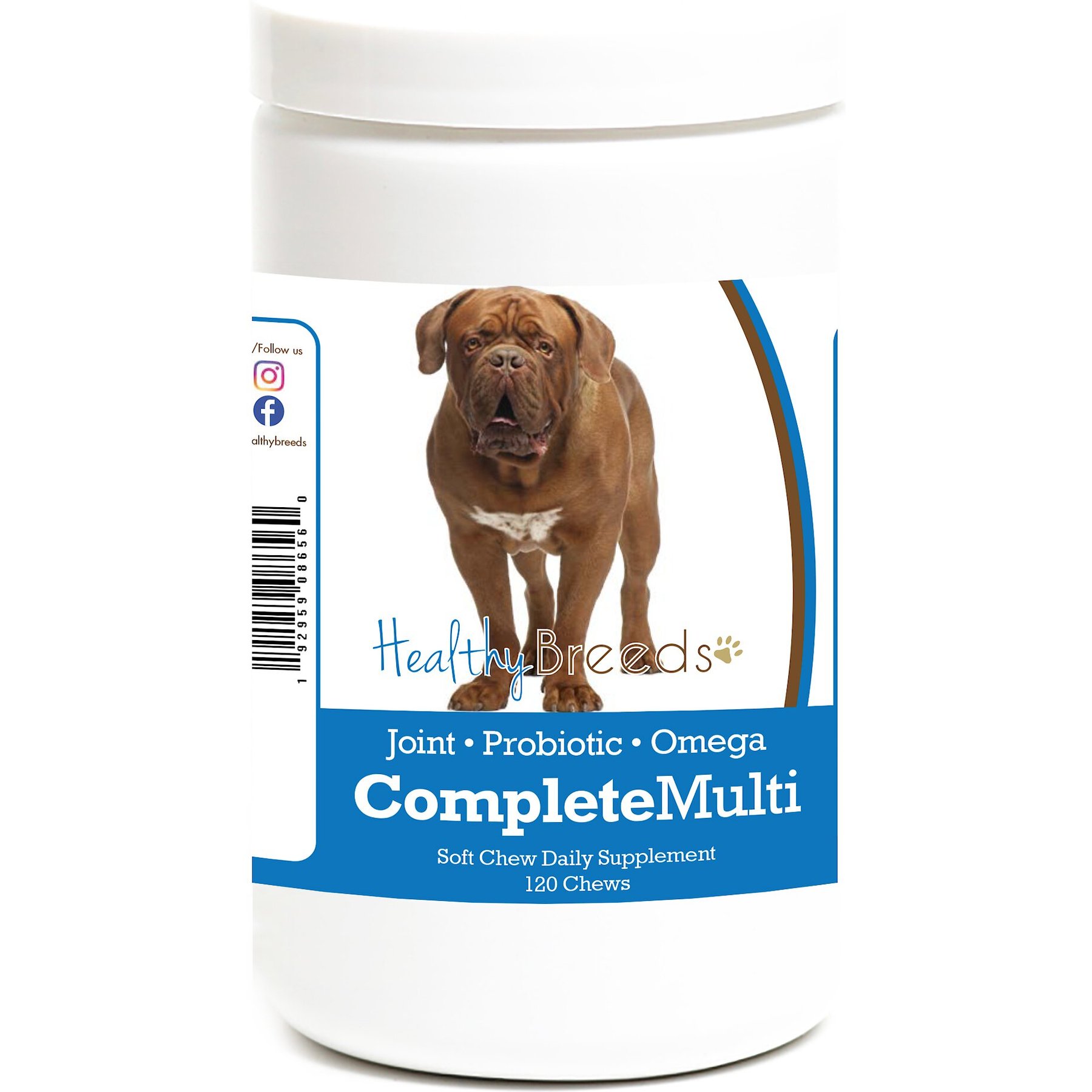 Healthy Breeds All In One Multivitamin Soft Chews Dog Supplement, 120 count