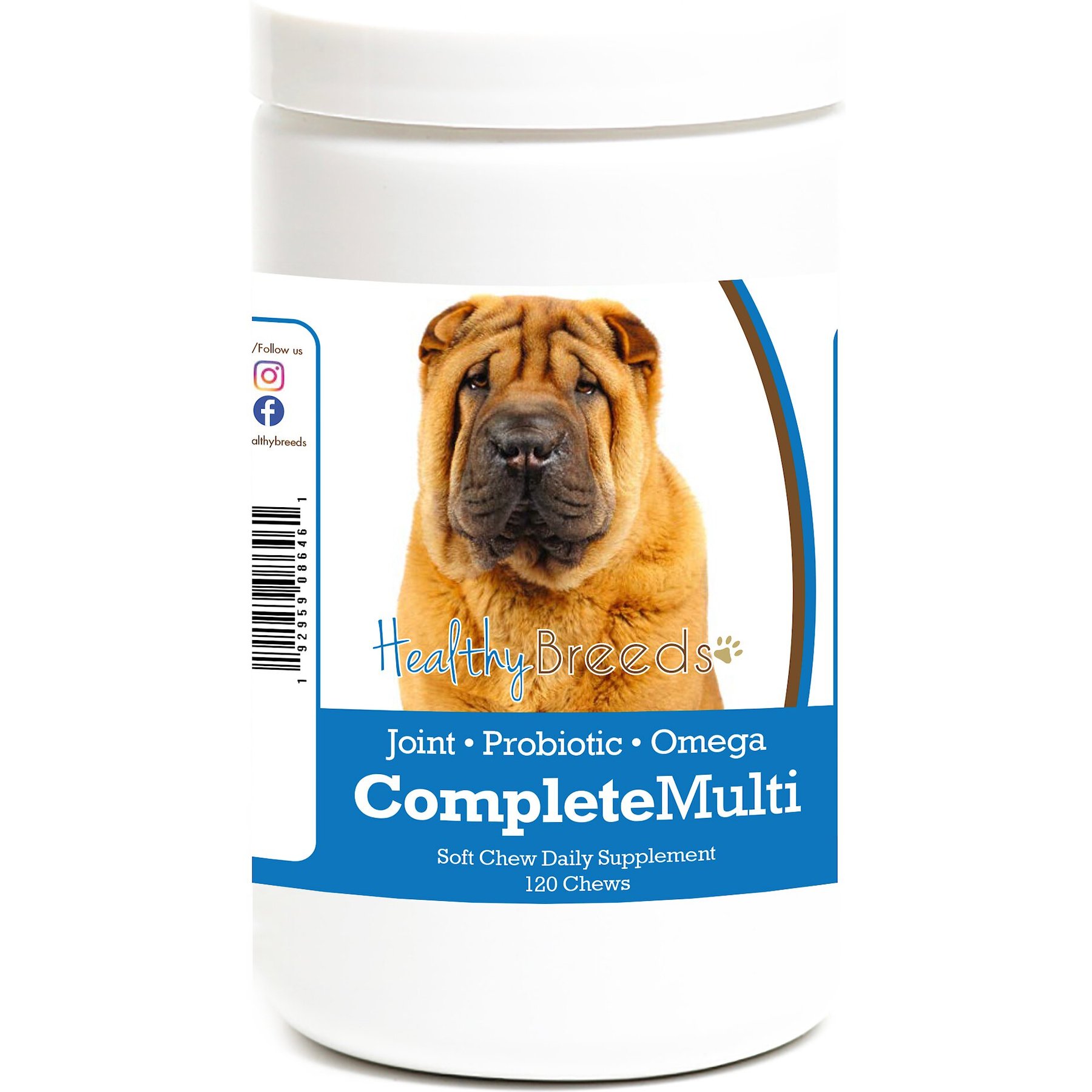 Healthy Breeds All In One Multivitamin Soft Chews Dog Supplement, 120 count