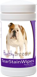 Healthy Breeds Bulldog Tear Stain Dog Wipes, 70 count