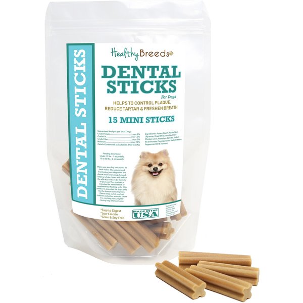 Healthy Breeds Mini Sticks Dog Dental Chews, 15 count