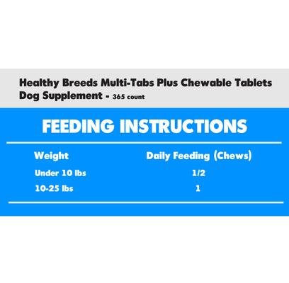 Show full view: Healthy Breeds Multi-Tabs Plus Chewable Tablets Dog Supplement, 365 count slide 3 of 4