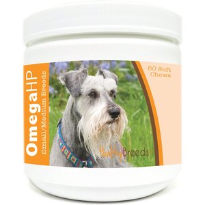 Healthy Breeds Omega HP Fatty Acid Skin & Coat Support Soft Chews Dog Supplement, 60 count, Miniature Schnauzer