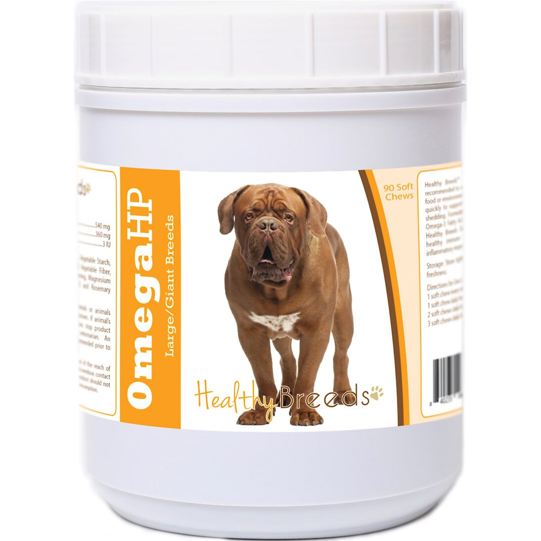 Healthy Breeds Omega HP Fatty Acid Skin & Coat Support Soft Chews Dog Supplement, 90 count