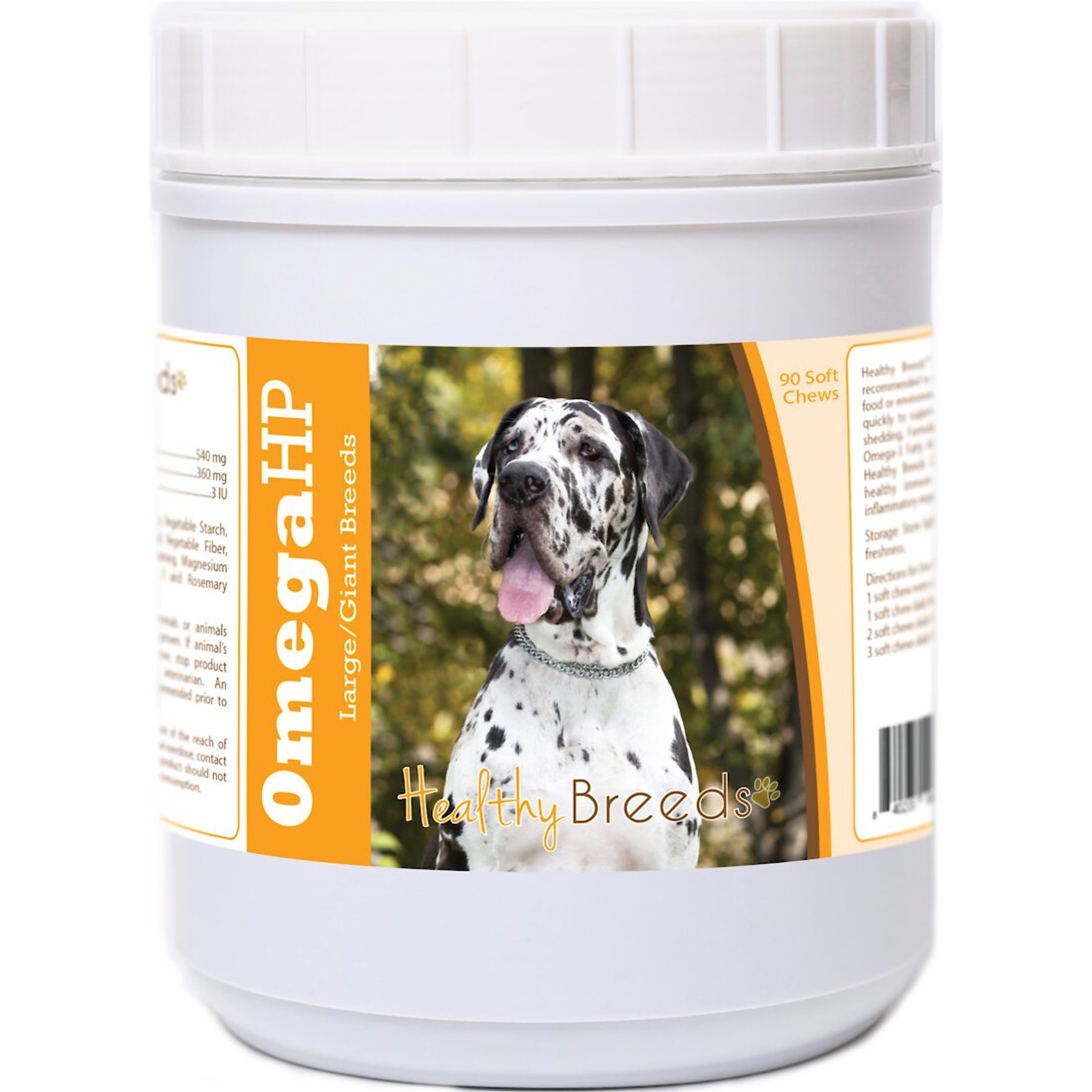 Healthy Breeds Omega HP Fatty Acid Skin & Coat Support Soft Chews Dog Supplement, 90 count