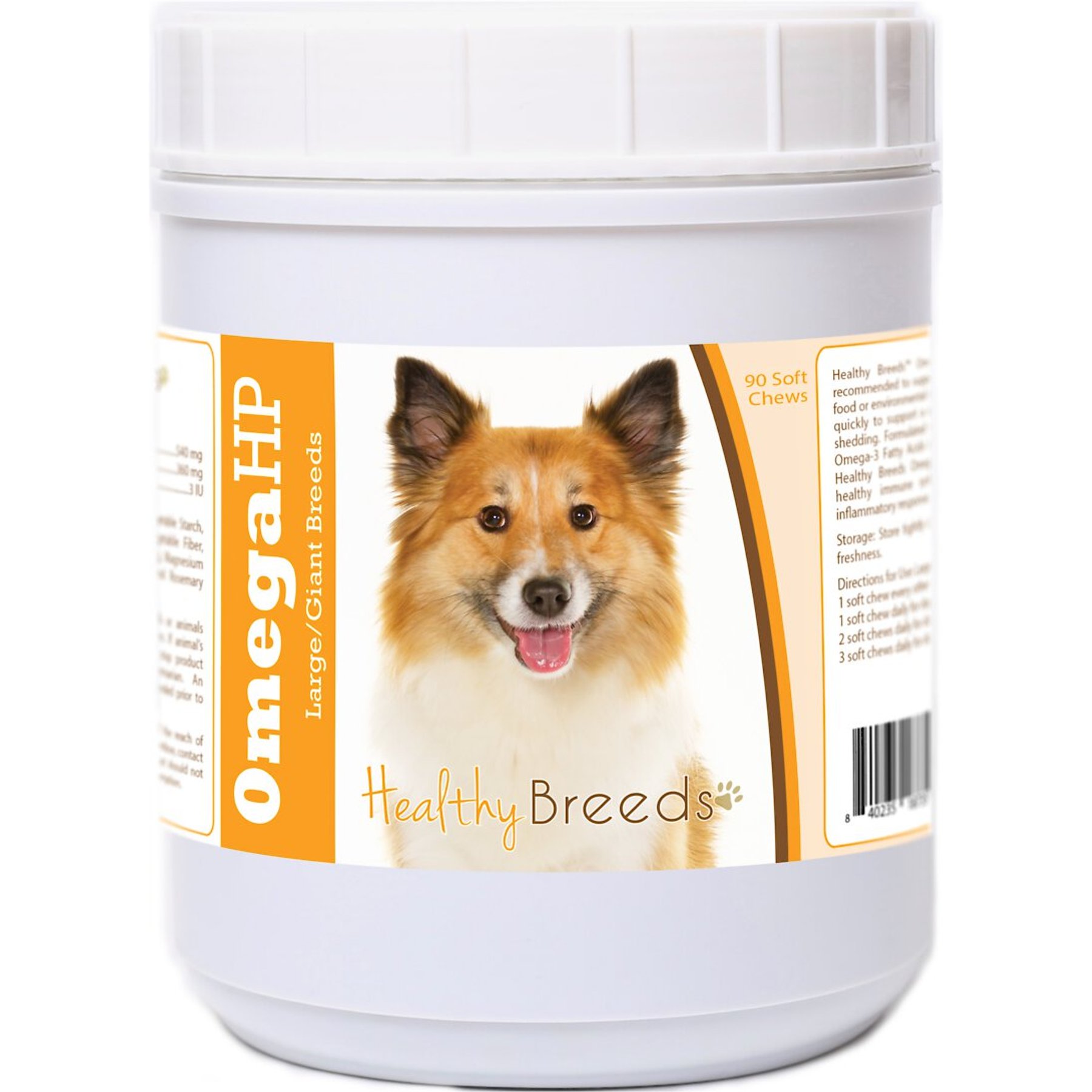 Healthy Breeds Omega HP Fatty Acid Skin & Coat Support Soft Chews Dog Supplement, 90 count