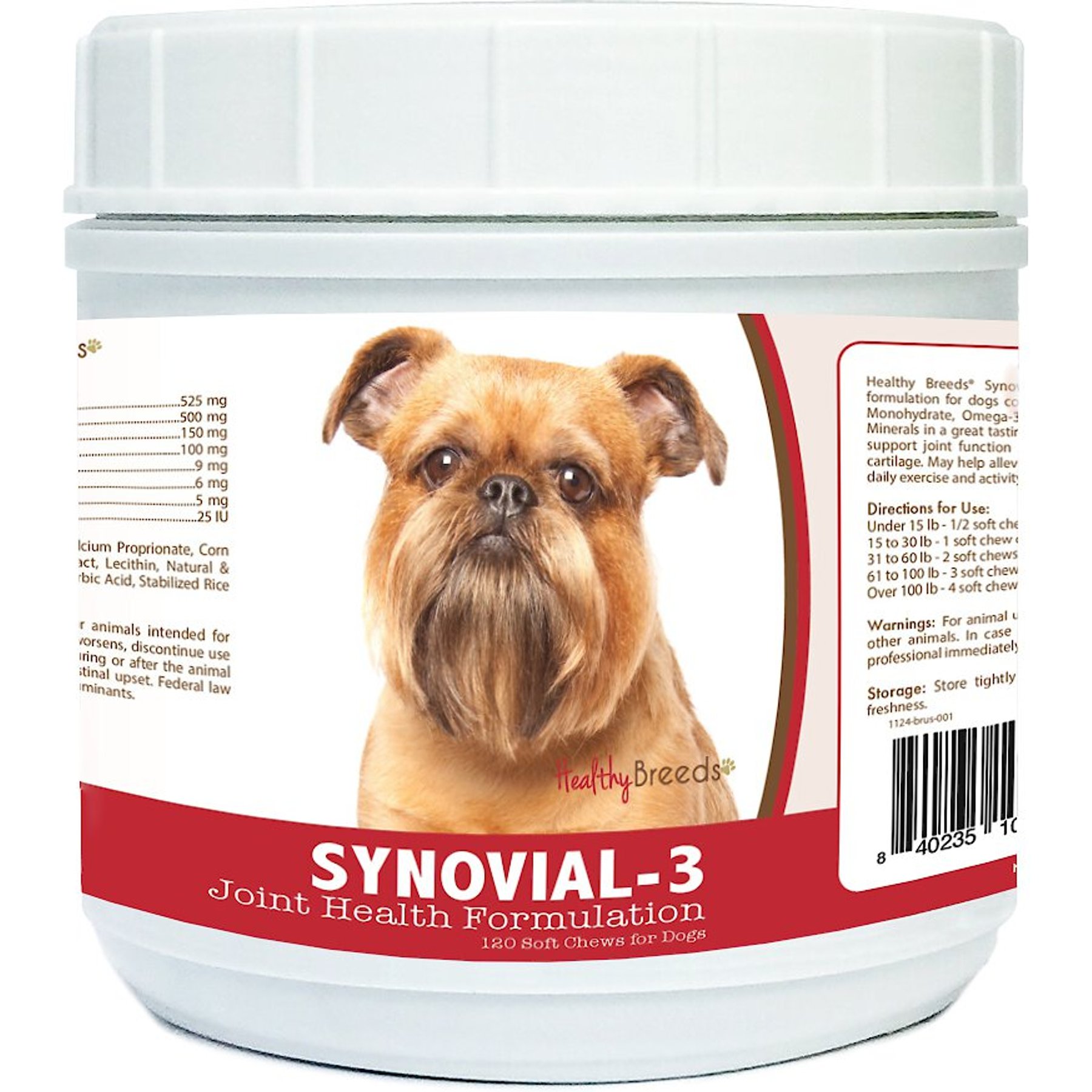 Healthy Breeds Synovial-3 Joint Health Formulation Soft Chews Dog Supplement, 120 count