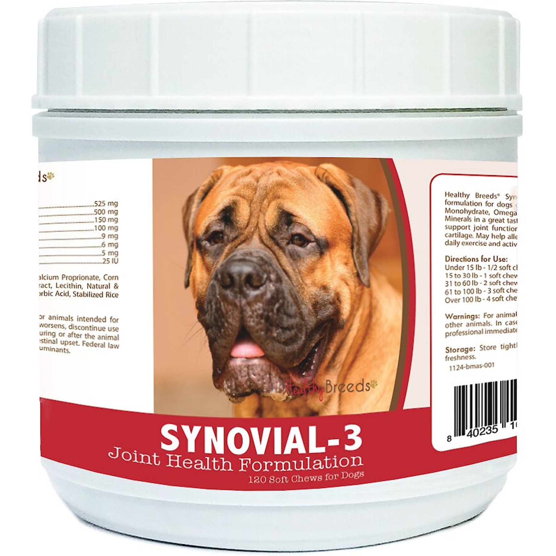 Healthy Breeds Synovial-3 Joint Health Formulation Soft Chews Dog Supplement, 120 count