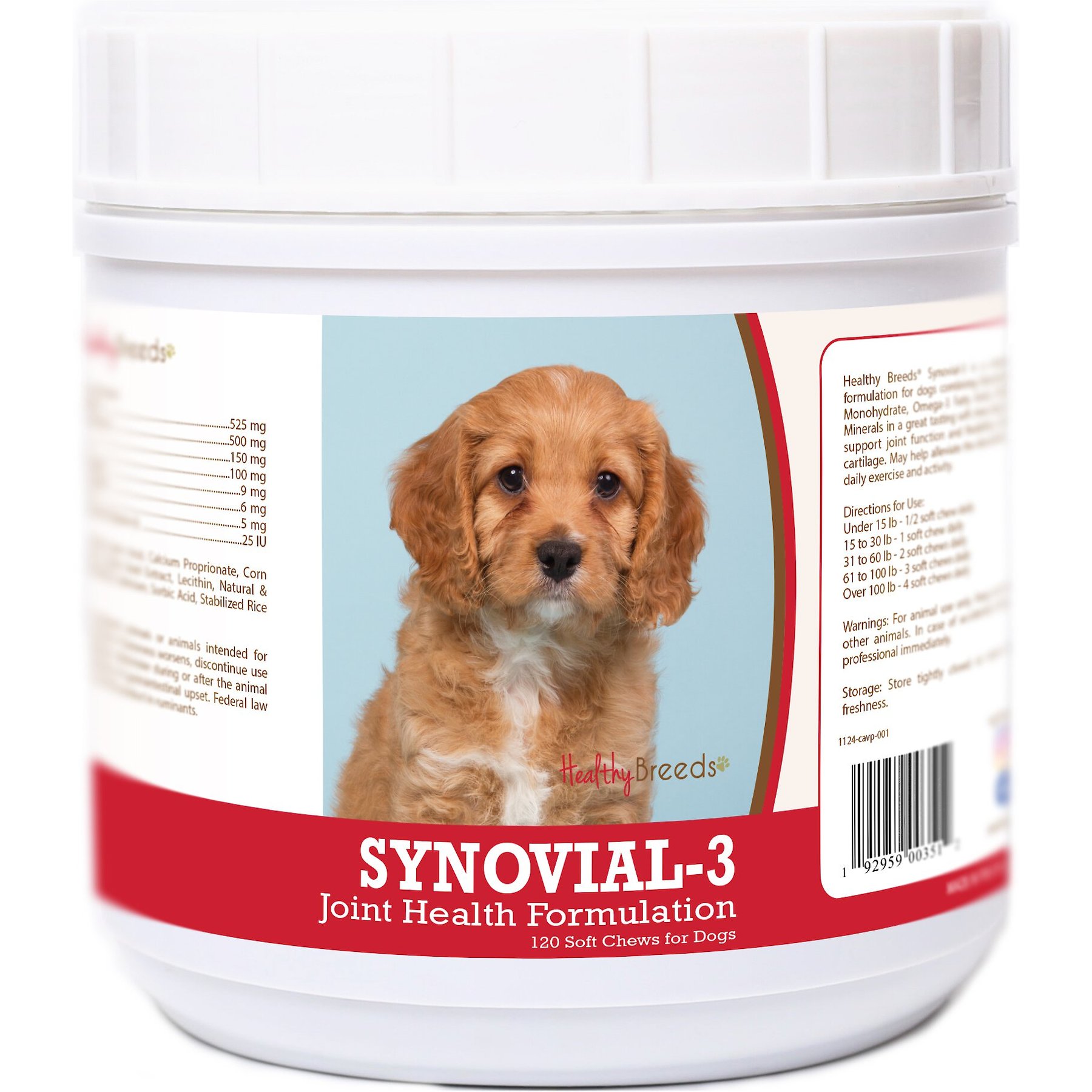 Healthy Breeds Synovial-3 Joint Health Formulation Soft Chews Dog Supplement, 120 count
