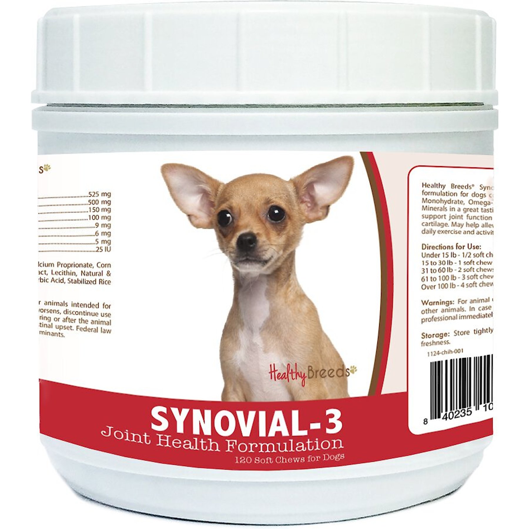 Healthy Breeds Synovial-3 Joint Health Formulation Soft Chews Dog Supplement, 120 count