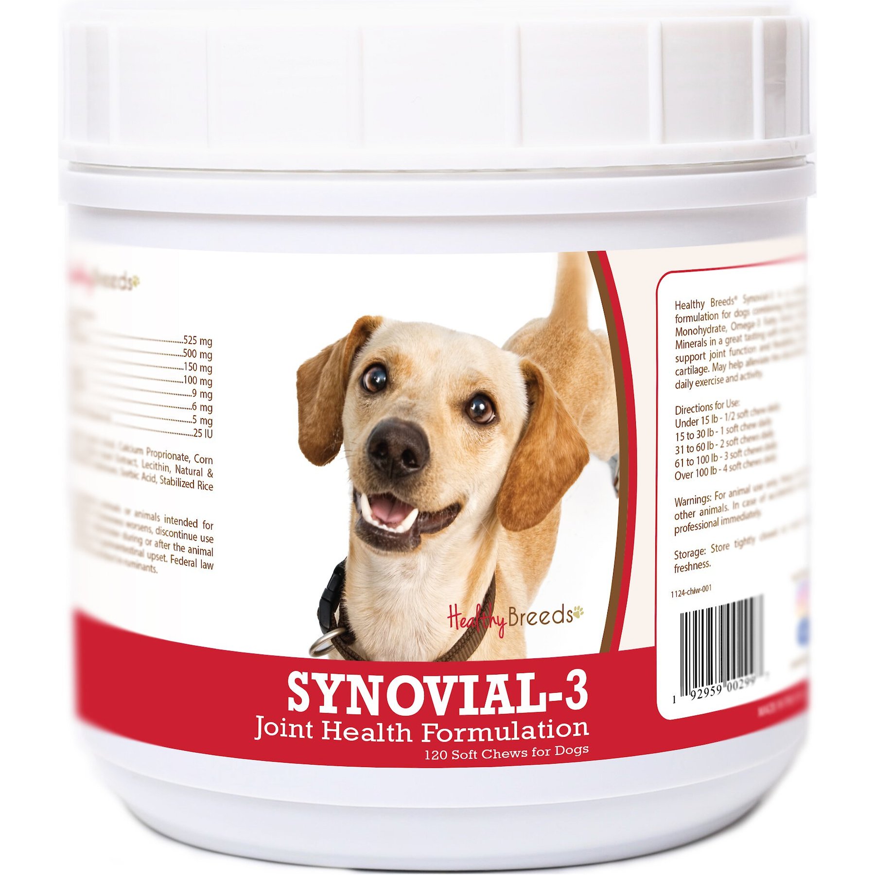 Healthy Breeds Synovial-3 Joint Health Formulation Soft Chews Dog Supplement, 120 count