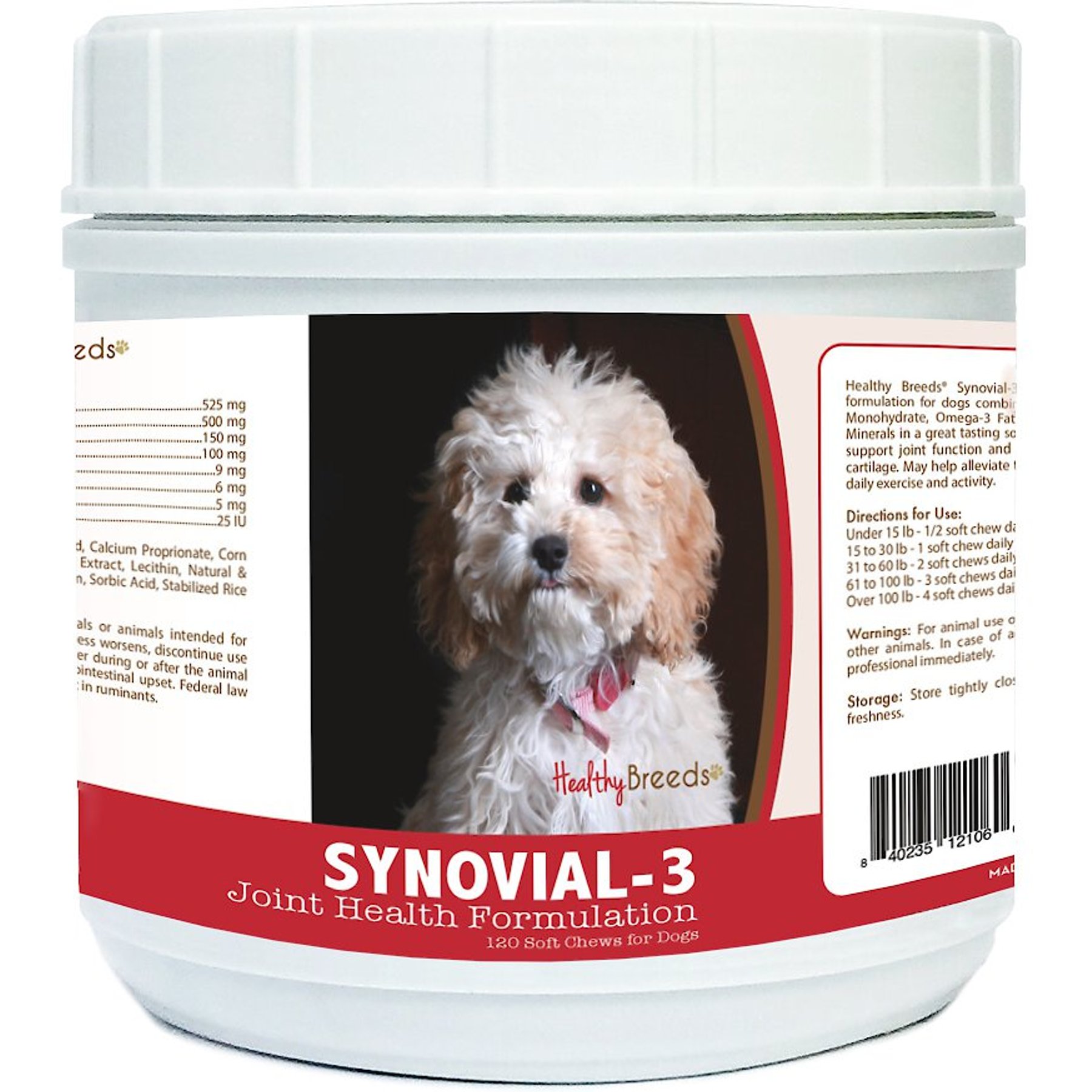 Healthy Breeds Synovial-3 Joint Health Formulation Soft Chews Dog Supplement, 120 count