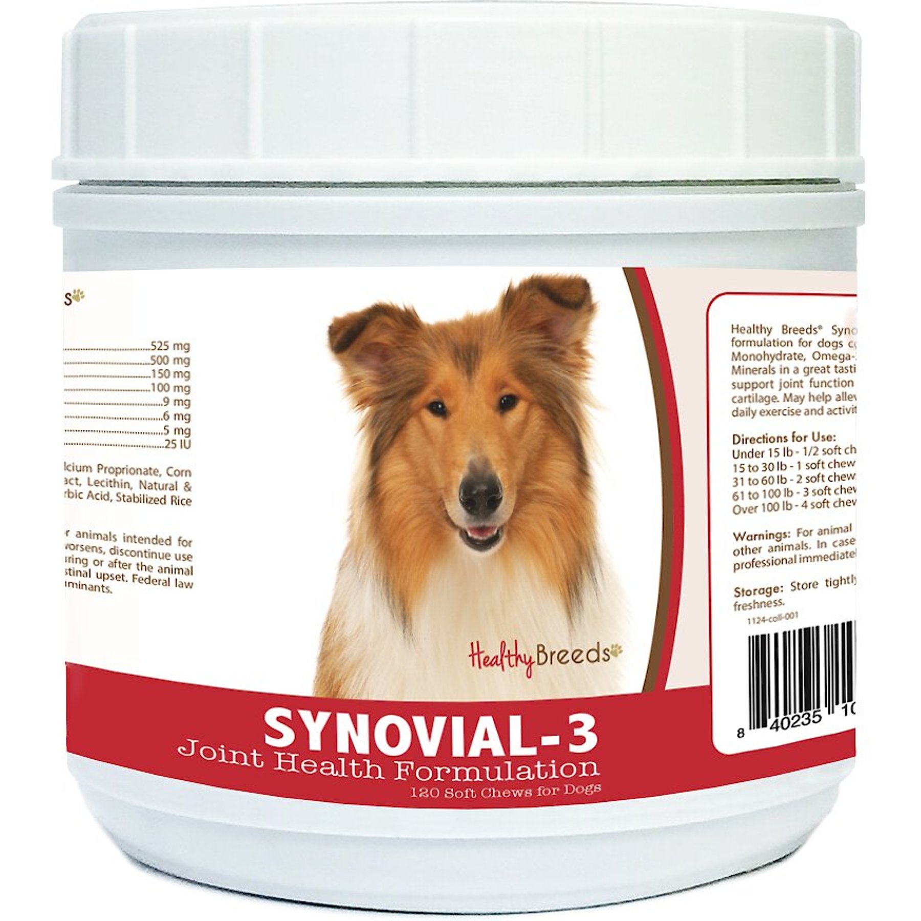 Healthy Breeds Synovial-3 Joint Health Formulation Soft Chews Dog Supplement, 120 count
