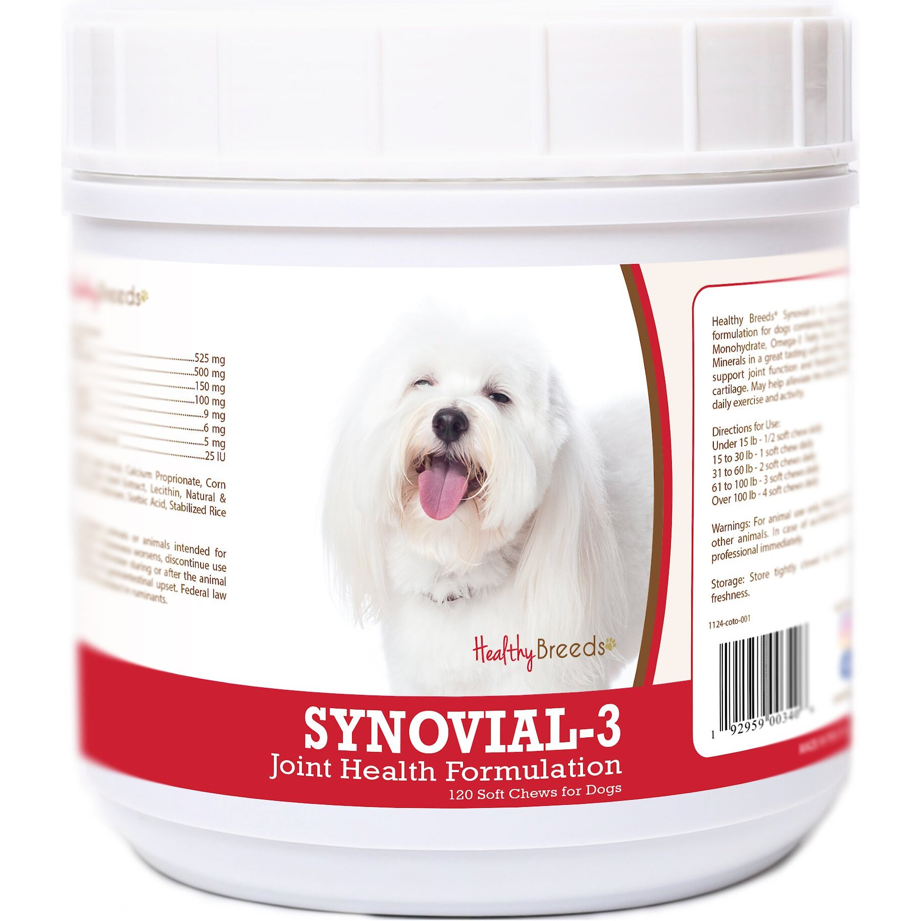 Healthy Breeds Synovial-3 Joint Health Formulation Soft Chews Dog Supplement, 120 count