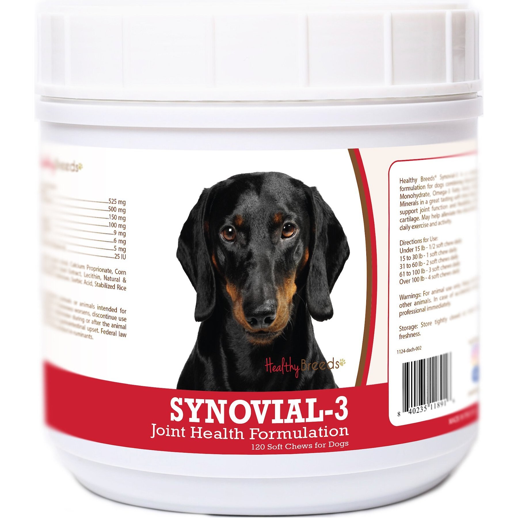 Healthy Breeds Synovial-3 Joint Health Formulation Soft Chews Dog Supplement, 120 count