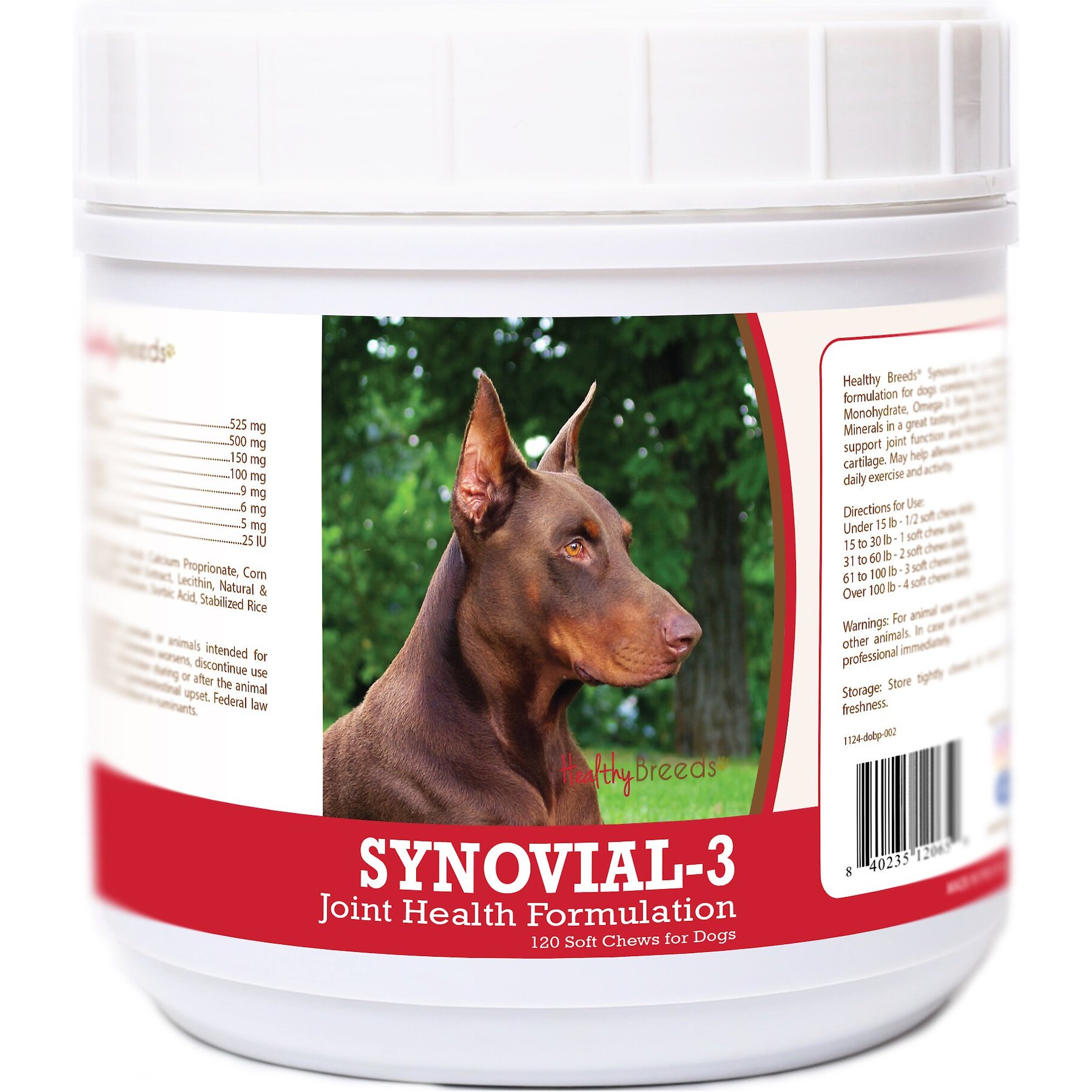 Healthy Breeds Synovial-3 Joint Health Formulation Soft Chews Dog Supplement, 120 count