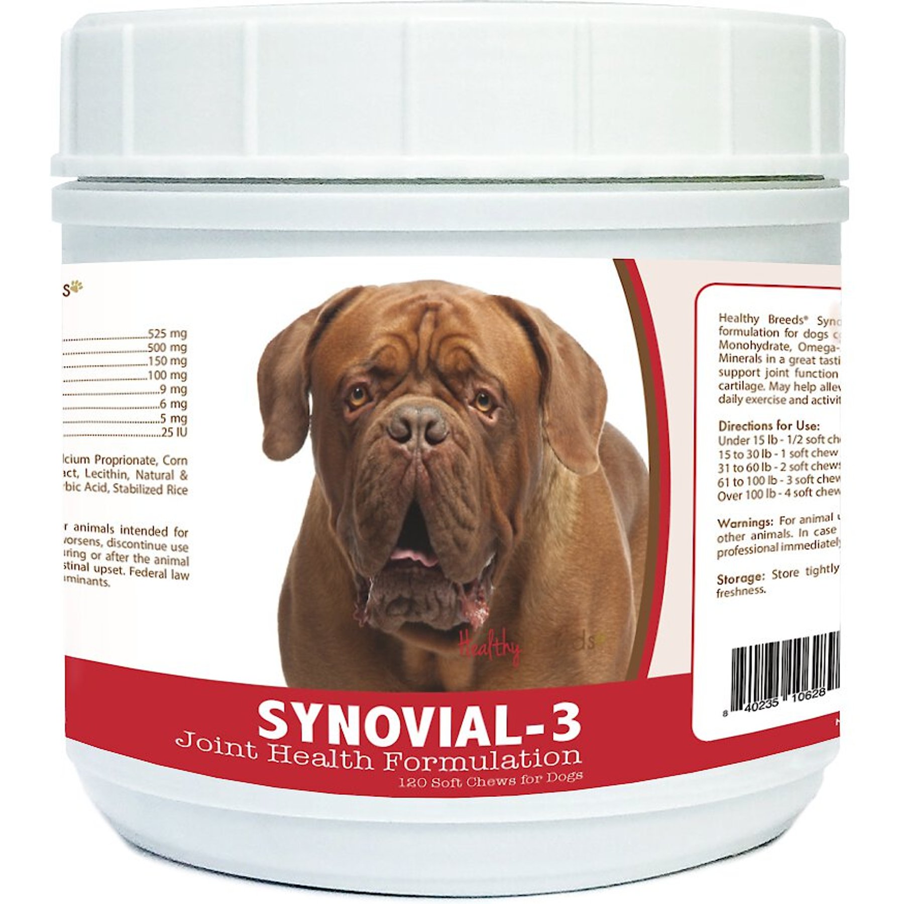 Healthy Breeds Synovial-3 Joint Health Formulation Soft Chews Dog Supplement, 120 count