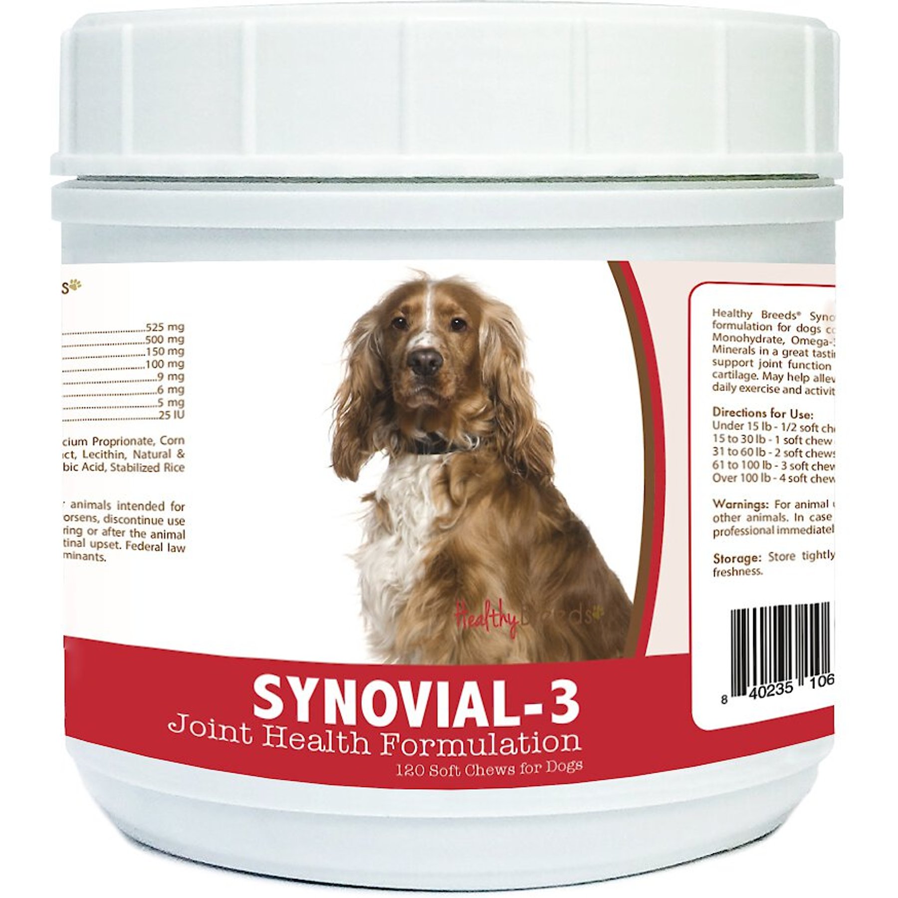 Healthy Breeds Synovial-3 Joint Health Formulation Soft Chews Dog Supplement, 120 count