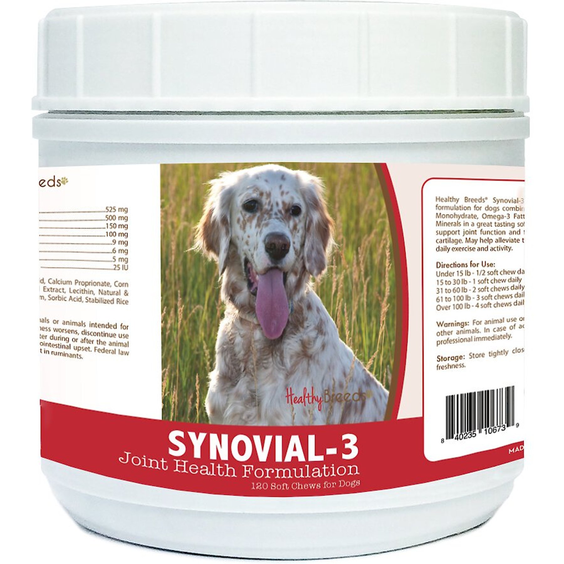 Healthy Breeds Synovial-3 Joint Health Formulation Soft Chews Dog Supplement, 120 count