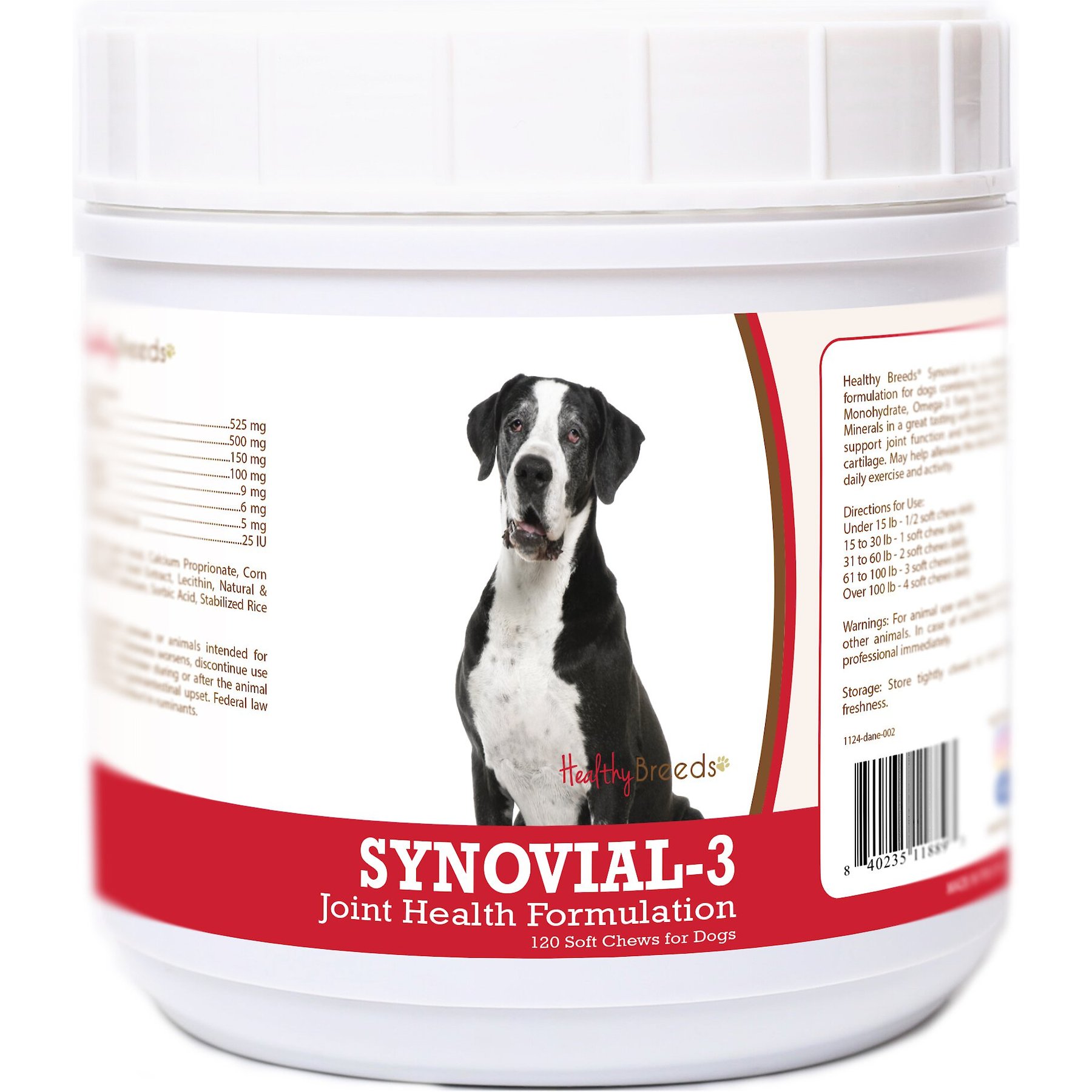 Healthy Breeds Synovial-3 Joint Health Formulation Soft Chews Dog Supplement, 120 count