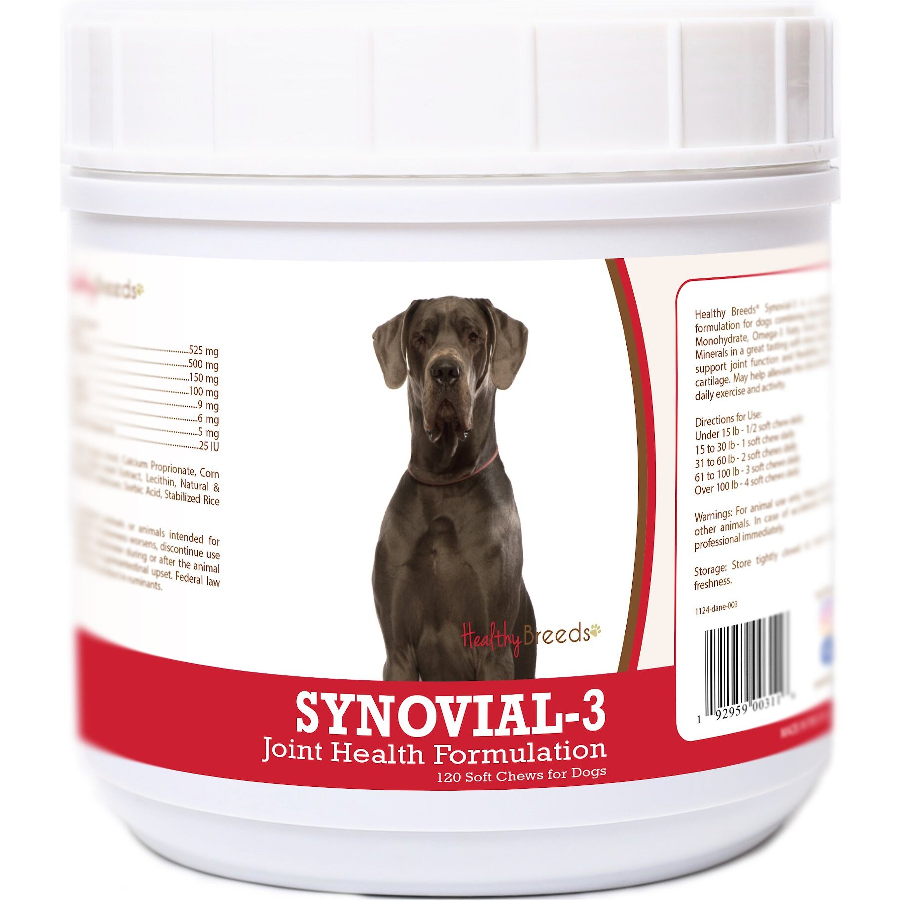 Healthy Breeds Synovial-3 Joint Health Formulation Soft Chews Dog Supplement, 120 count