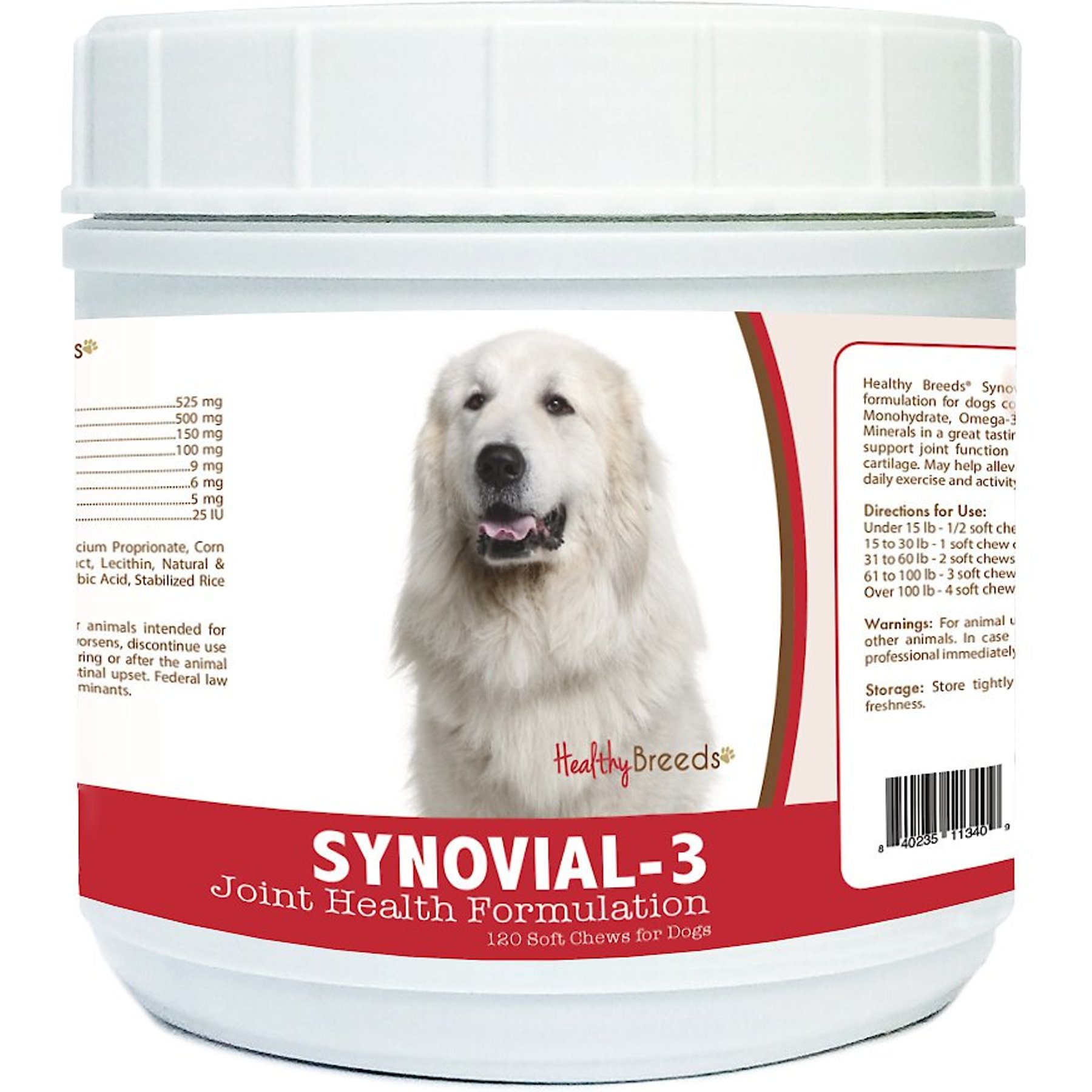 Healthy Breeds Synovial-3 Joint Health Formulation Soft Chews Dog Supplement, 120 count
